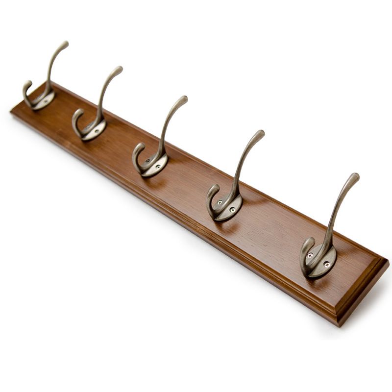 Brown Wooden Coat Hanger Modern Style Minimalist Home Wall Hanging Coat Rack