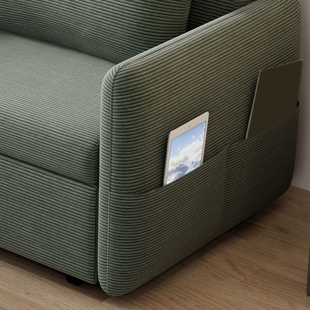 Scandinavian Green Futon Sleeper Sofa Pillow Back Futon and Mattress with Storage