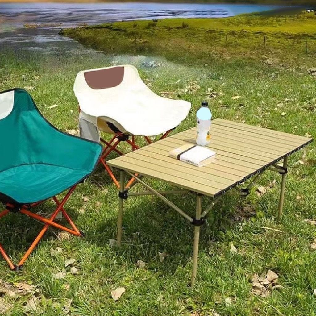 Metal Contemporary Camping Table 19.7" Tall Rectangle Camping Table