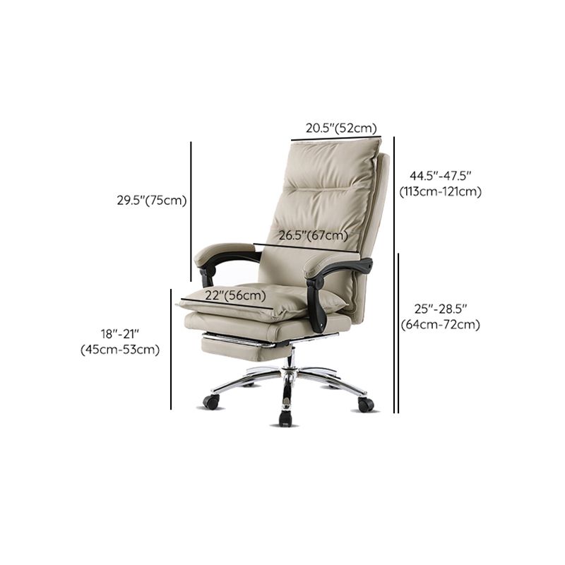 26" Wide Contemporary Managers Chair White Leather Executive Chair