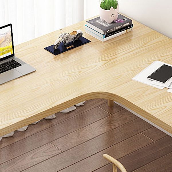 Contemporary 29.53" Tall Office Desk Solid Wood Natural Writing Desk