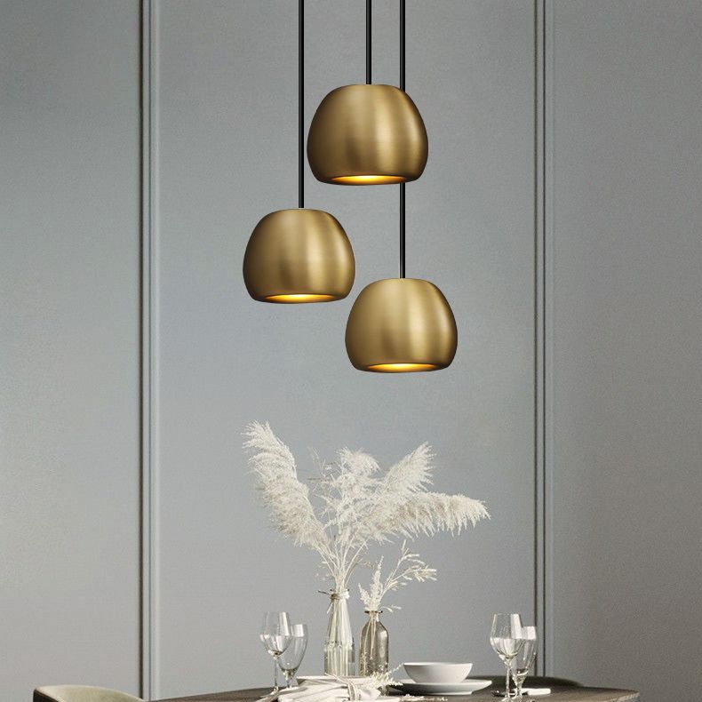 Metal Conical Ceiling Pendant Light Modern Style Suspension Pendant Light in Brass