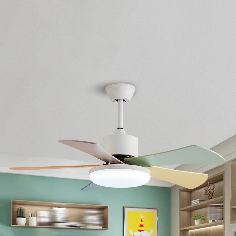 Colorful LED Ceiling Fan Light Fixture Simple Ceiling Flush Mount for Kids' Room