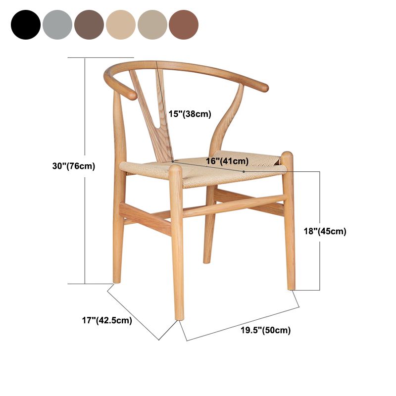 Contemporary Wood Dining Chair Side Chair in Matte Finish for Brasserie