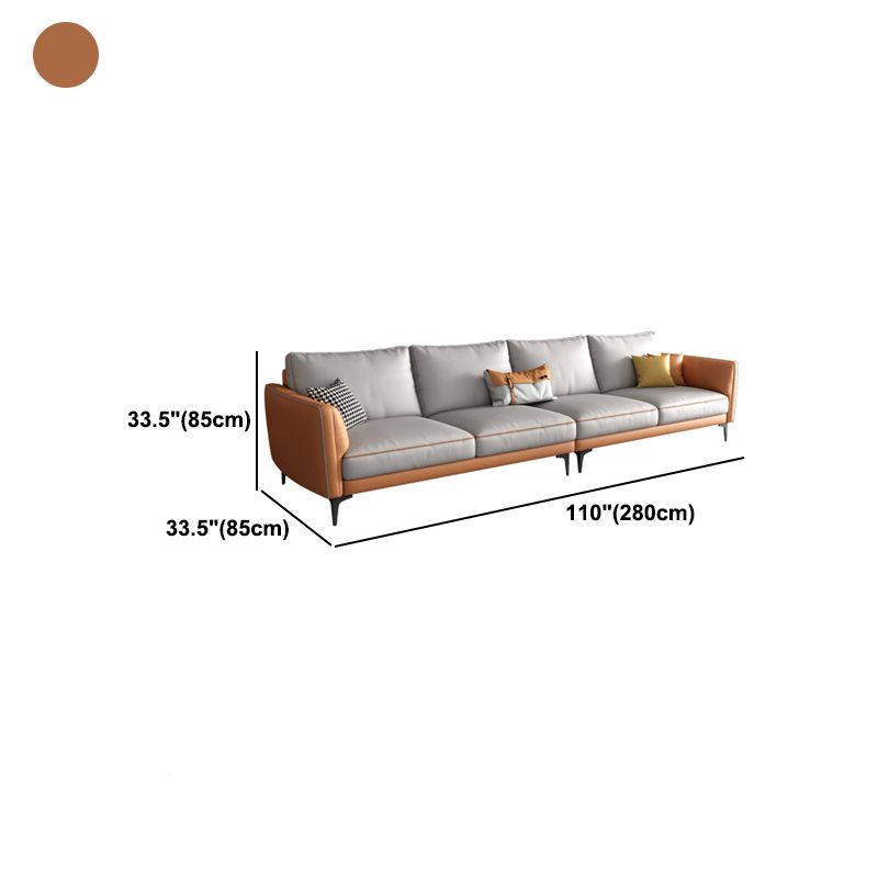 Stain Resistant Faux Leather Contemporary Standard Sofa Couch