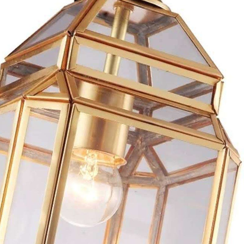 Lanterna a sospensione in vetro trasparente Light Colonialist Single Bulb Dining Room Lampada a sospensione