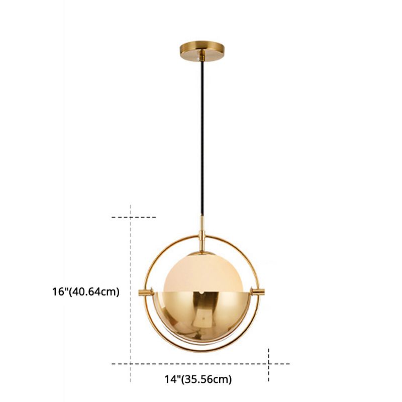 Contemporary Pendant Lighting Fixture Spherical Ceiling Pendant Light with Glass Shade