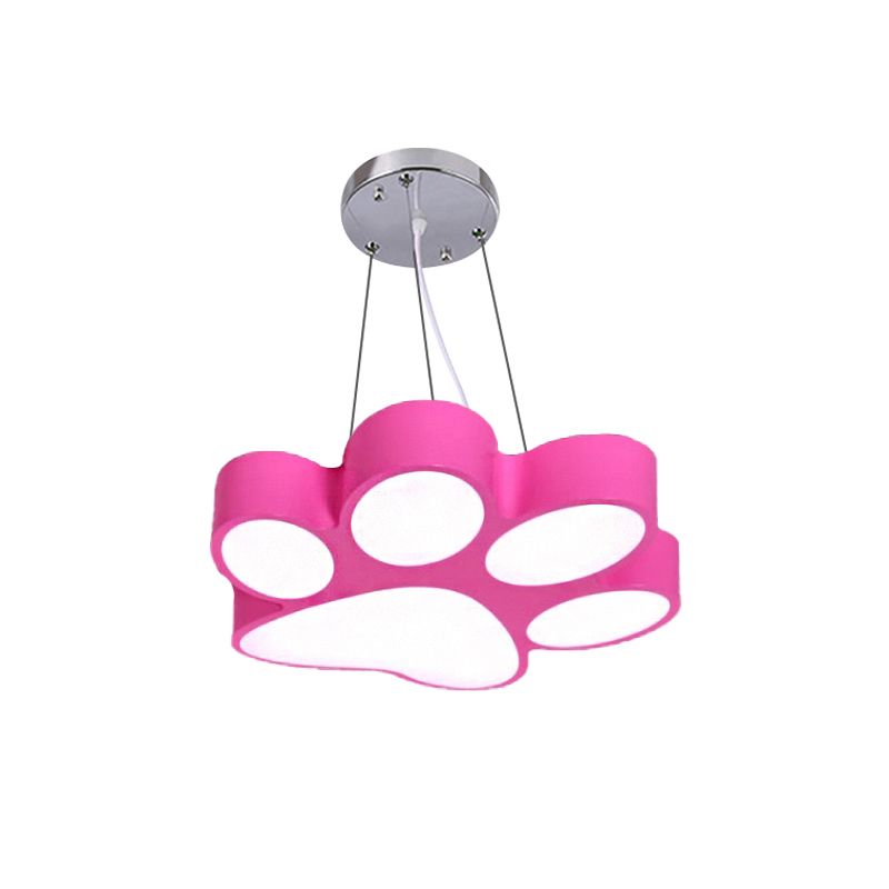 Doggy Paw Bathroom Pendant Lamp Acrylic Cartoon LED Hanging Light