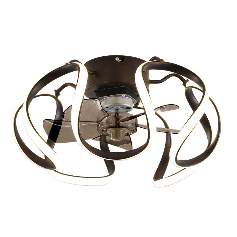 Metal Geometric Shape Ceiling Fans Modern 1-Light Ceiling Fan Lamp Fixture