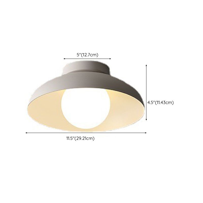 Nordic Ceiling Lighting Dome Flush Mount with Metal for Corridor