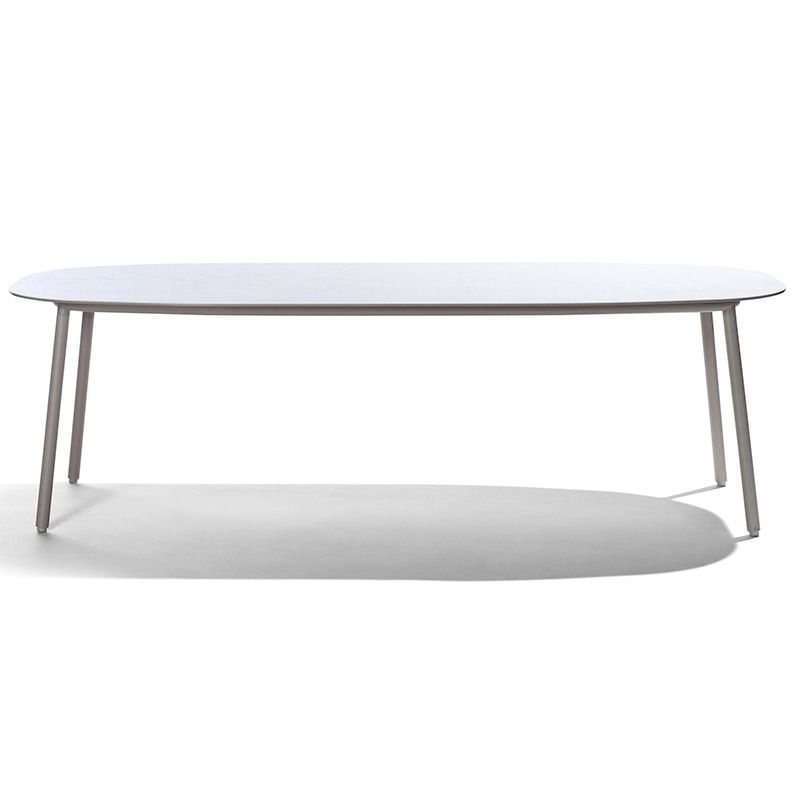 Contemporary Stone White Dining Table Water Resistant Dining Table