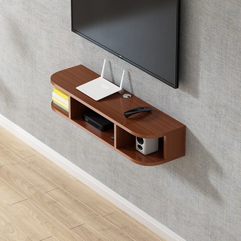 Modern Wood TV Stand Wall-mounted TV Console with 4 Shelving Space