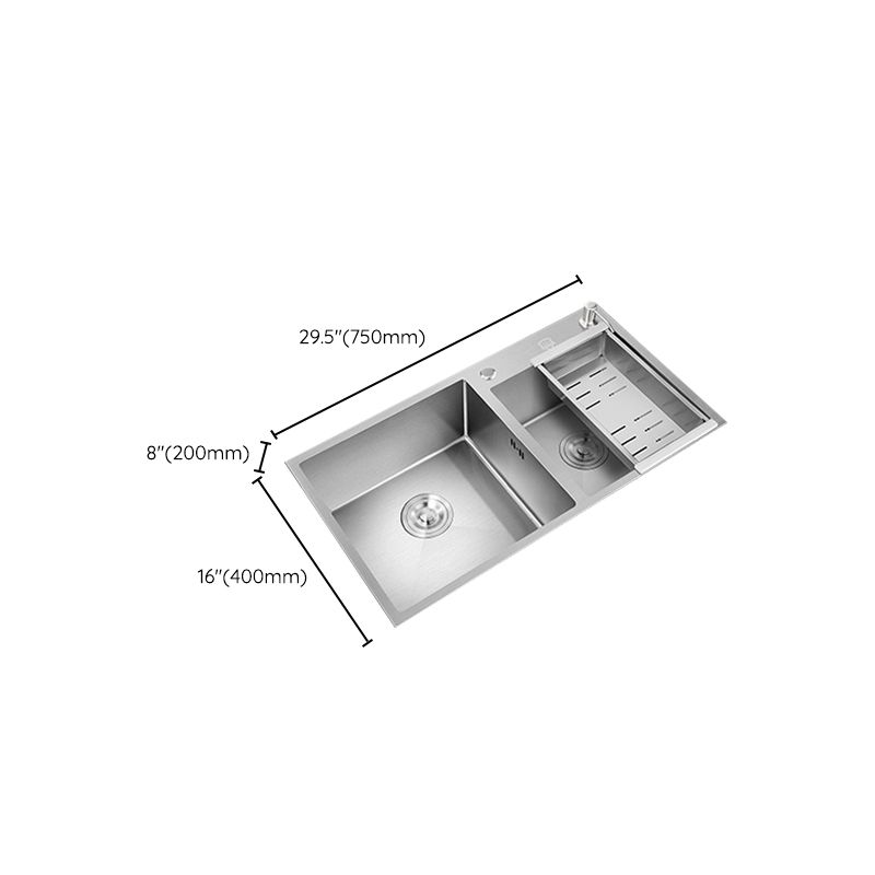 Stainless Steel Kitchen Sink Double Bowl Kitchen Sink with Rectangular Shape