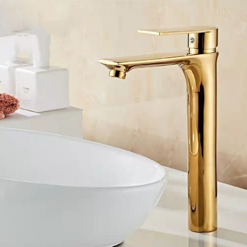 Glam Vessel Sink Faucet Brass Lever Handles with Water Hose Basin Lavatory Faucet