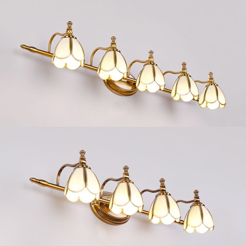 Luz de lámpara de pared armada contemporánea de latón Luz de vidrio de vidrio para baño