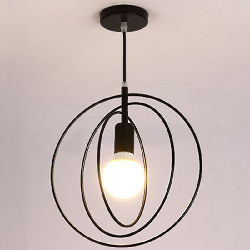 Metal Hanging Pendant Light Wire Cage Industrial Style Pendant Light Fixture for Foyer