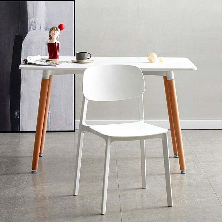 Plastic Contemporary Armless Chair Kitchen Dining Room Open Back Chair