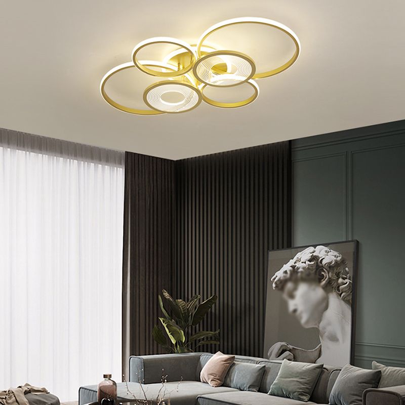 Modern Round Ceiling Mount Light Fixture Metal Multiple-Light Ceiling Light Fixture