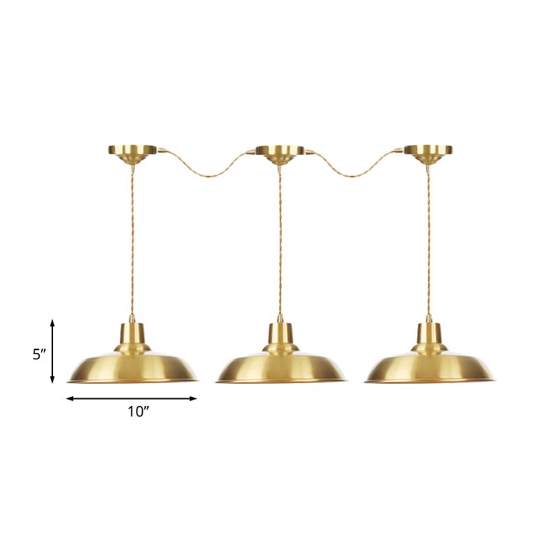 Metallic Gold Tandem Multi Light Kronleuchter Scheune 3/5/7 Light Industrial Hanging Deckenlampe