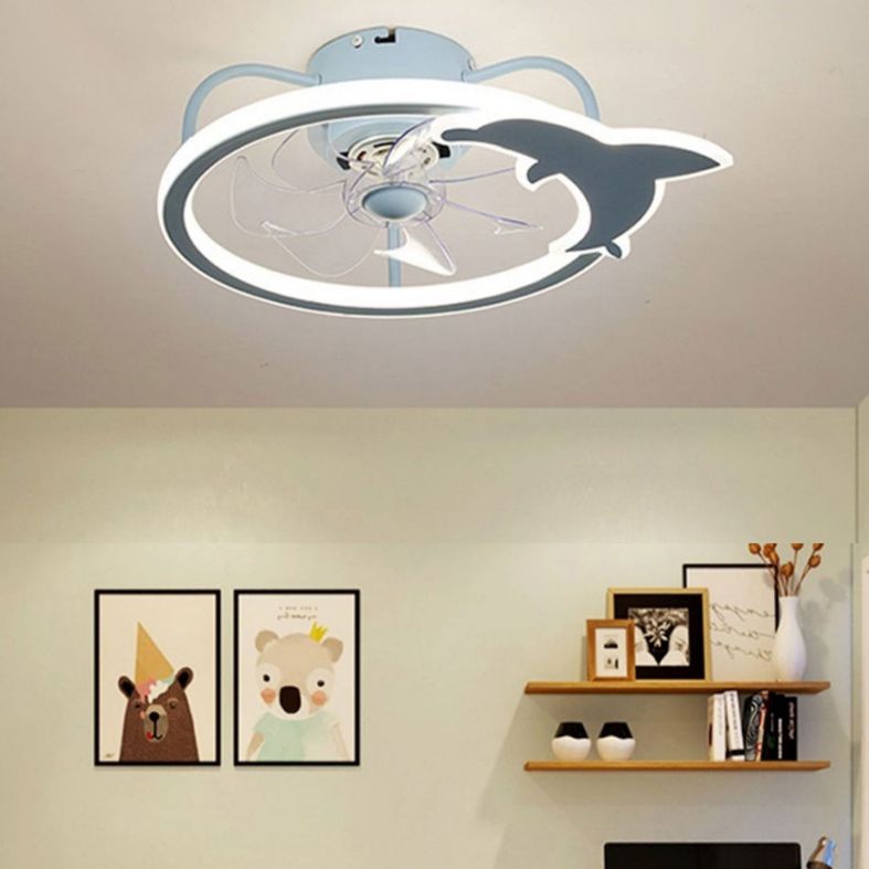 Dolphin Plafond ventilateur luminaire dessin animé en acrylique LED LED Light Light