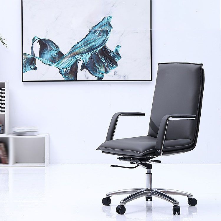 Modern Style Swivel Executive Chair Leather Tilt Mechanism Office Chair