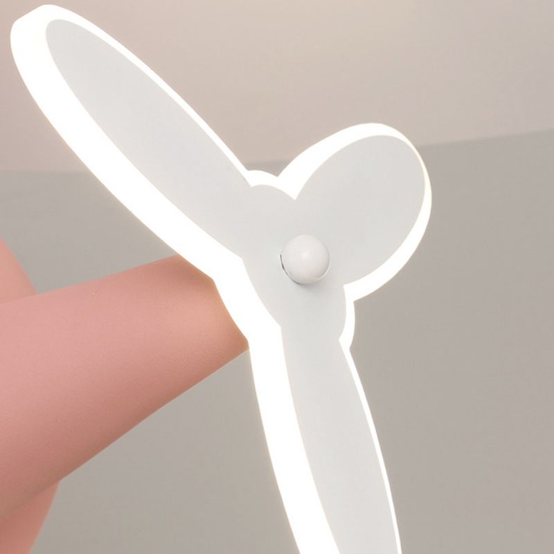 Nordic Style Ceiling Fan Lamp Helicopter Shape LED Ceiling Fan Light for Children's Room