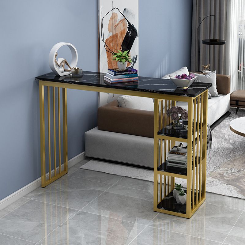 Marble Color Top Bar Table 42-inch Height Glam Style Bistro Table