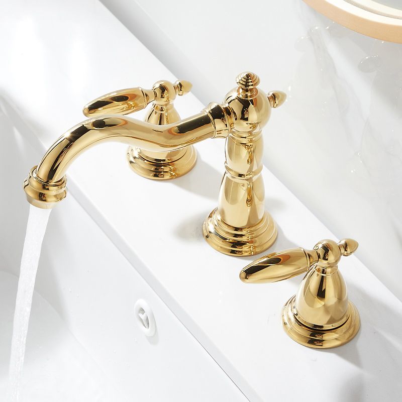 Glam Vessel Faucet 3 Holes Lever Handle Bathroom Vessel Faucet