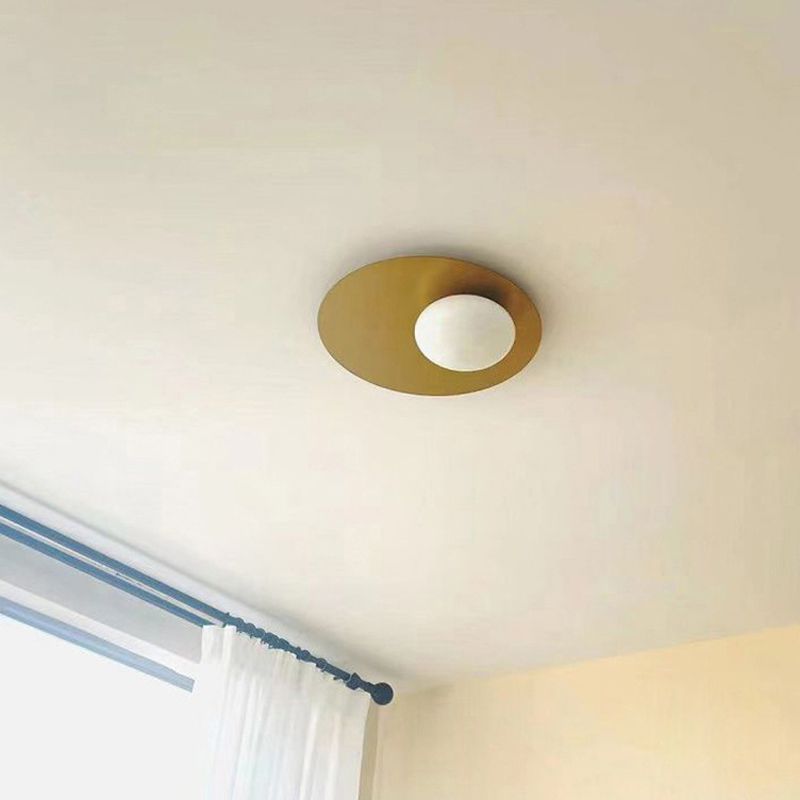 Contemporary Flush Mount Lighting Black/Golden Metal Ceiling Light for Home