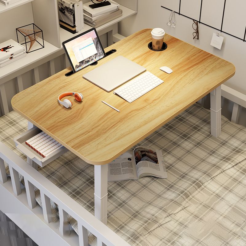 Contemporary Engineered Wood Office Desk Bedroom Writing Desk with White Legs