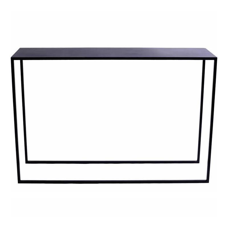 Contemporary Hall Metal Console Accent Table  with Sled-base in Black