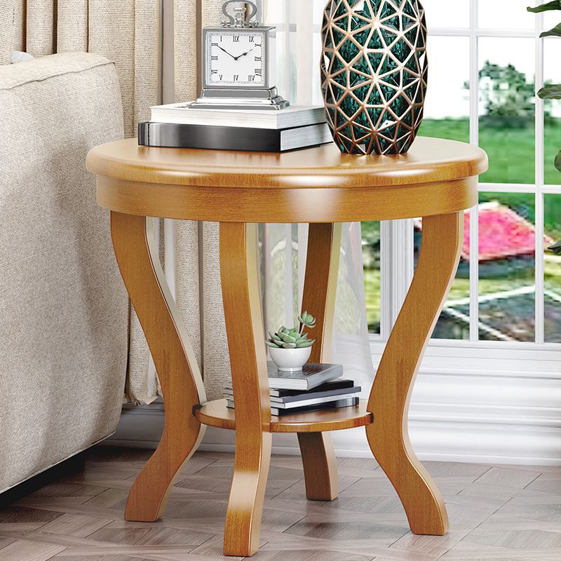 Square/round Coffee Table with Solid Wood Base with 4 Legs Cocktail Table