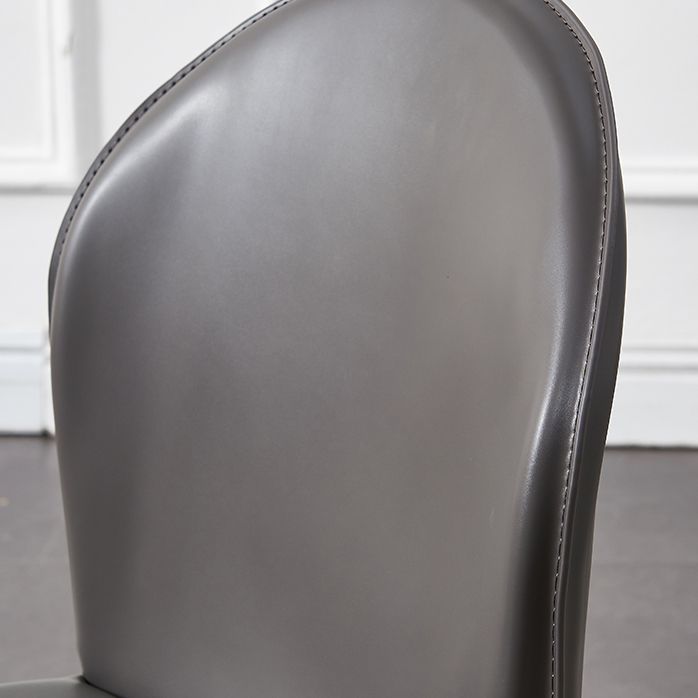 Contemporary Leather Dining Chair Armless Upholstered Dining Chairs