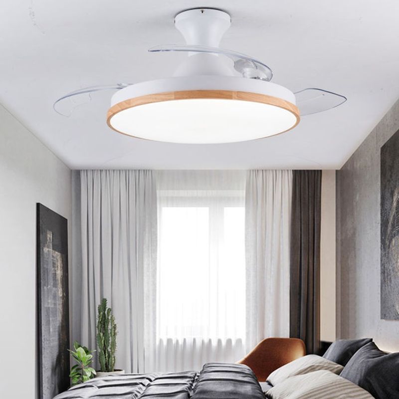 Metal Round Shape Ceiling Fans Light Modern Style 1-Light Ceiling Fan Light