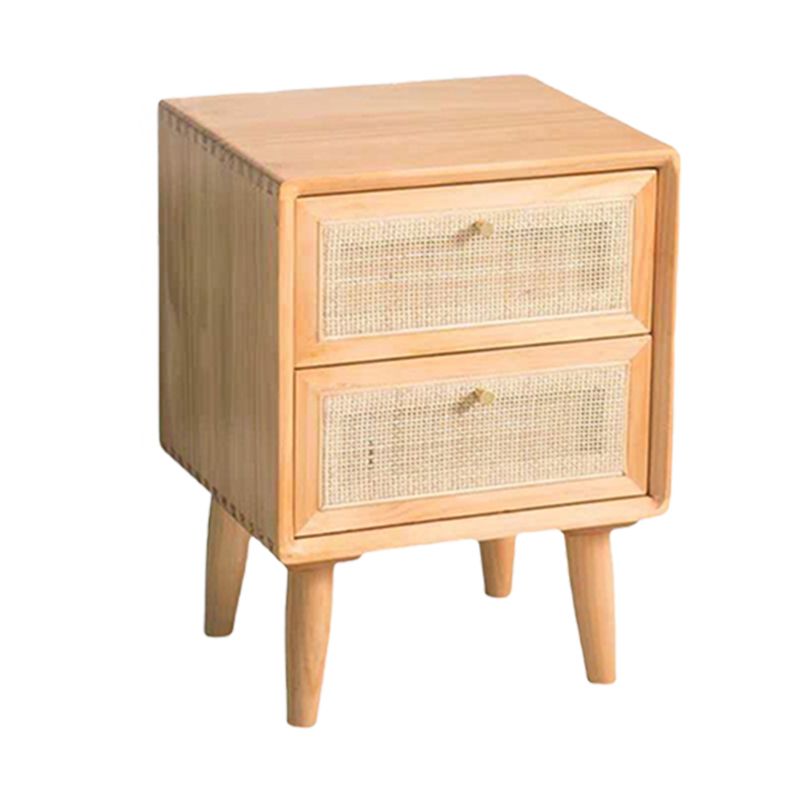 Contemporary Accent Table Nightstand 21.26" Tall 2 Drawers Bed Nightstand