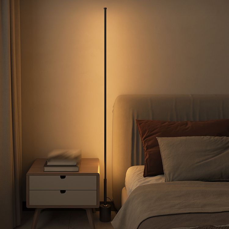 Modern Style Strip Shape Floor Lighting Metal 1 Light Floor Light for Bedside