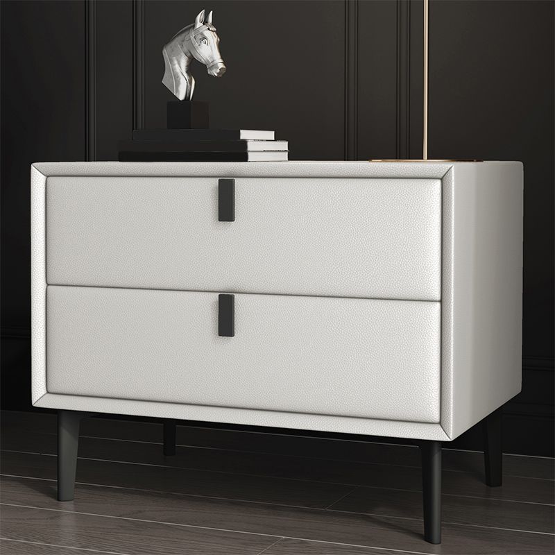 18.5" Tall 2 - Drawer Nightstand Modern Solid Wood Nightstand