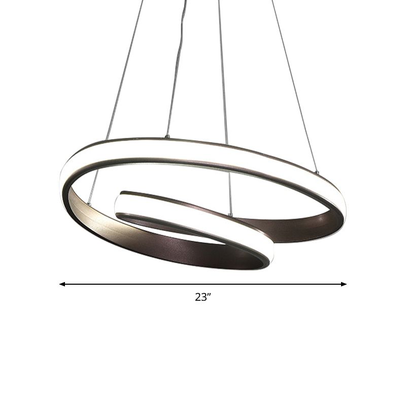 23 "/31.5" Breite Schleife Deckenleuchte moderne Acryl -LED -Brauner Kronleuchterlampe in warmem/weißem Licht