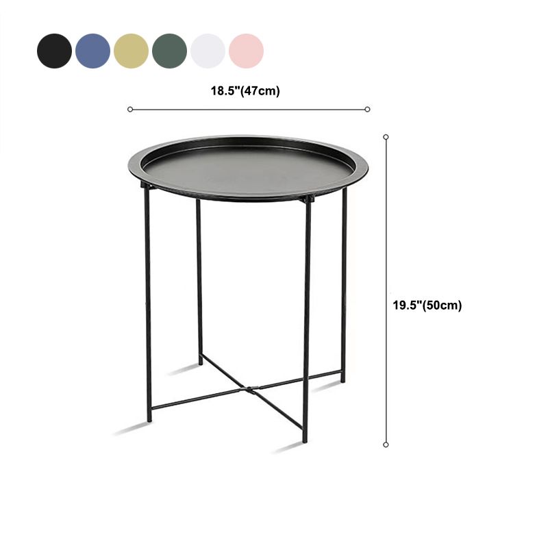 Contemporary Metal Accent Table Nightstand 19.68" Tall Bed Nightstand