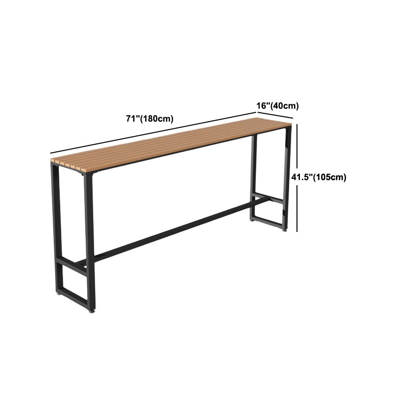 Outdoor Wooden Bar Table Industrial Trestle Footrest Counter Height Dining Table