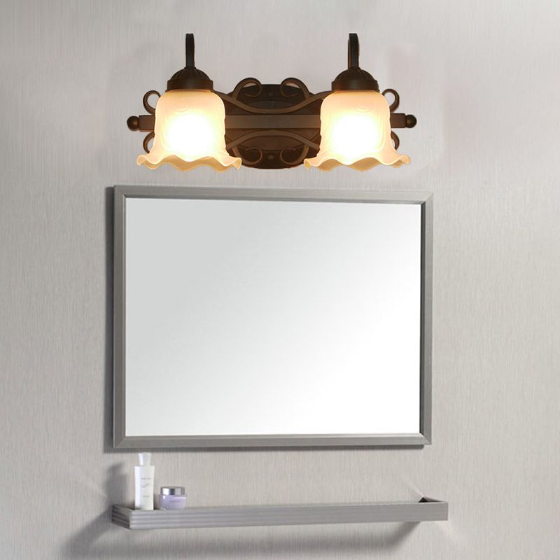 Simple Makeup Mirror Light American Bathroom Glass Shade Mirror Lamp Fixture