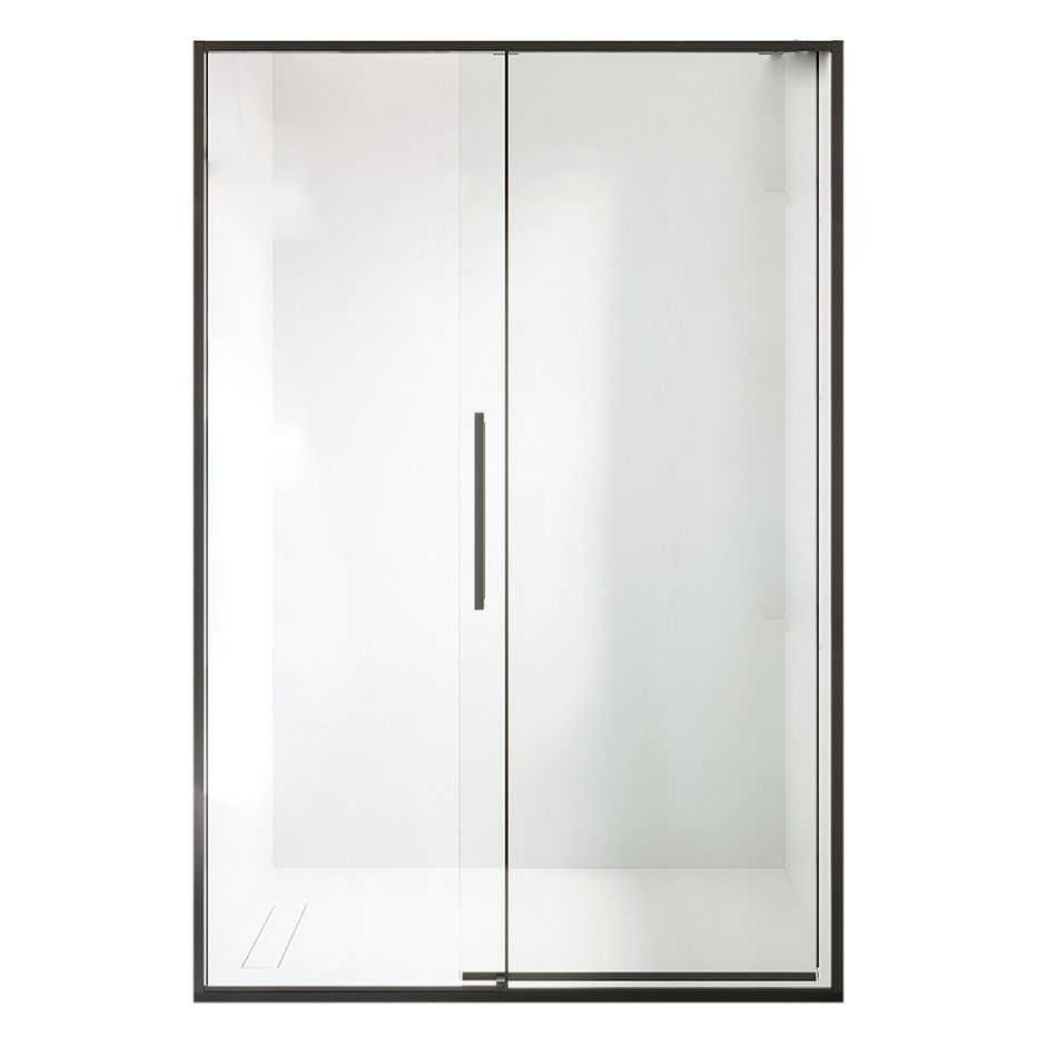 Black and Silver Shower Bath Door Framed Double Sliding Shower Bath Door