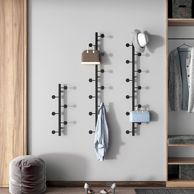 Modern Steel Wall Mounted Coat Rack 27.56" L 6 Hooks Coat Hanger