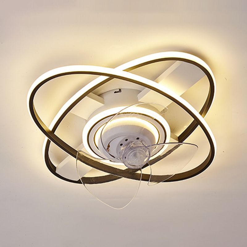 Géométrie noire à chasse d'eau ventilateur de plafond simplicité LED LED LUMIÈRE