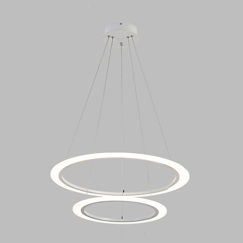 Multi-Tier Shape Chandelier Lights Modern Metal Chandelier Lighting Fixtures in White