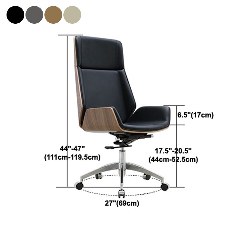 Chrome Metal Modern Task Chair with Wheels Executive Ergonomic Desk Chair