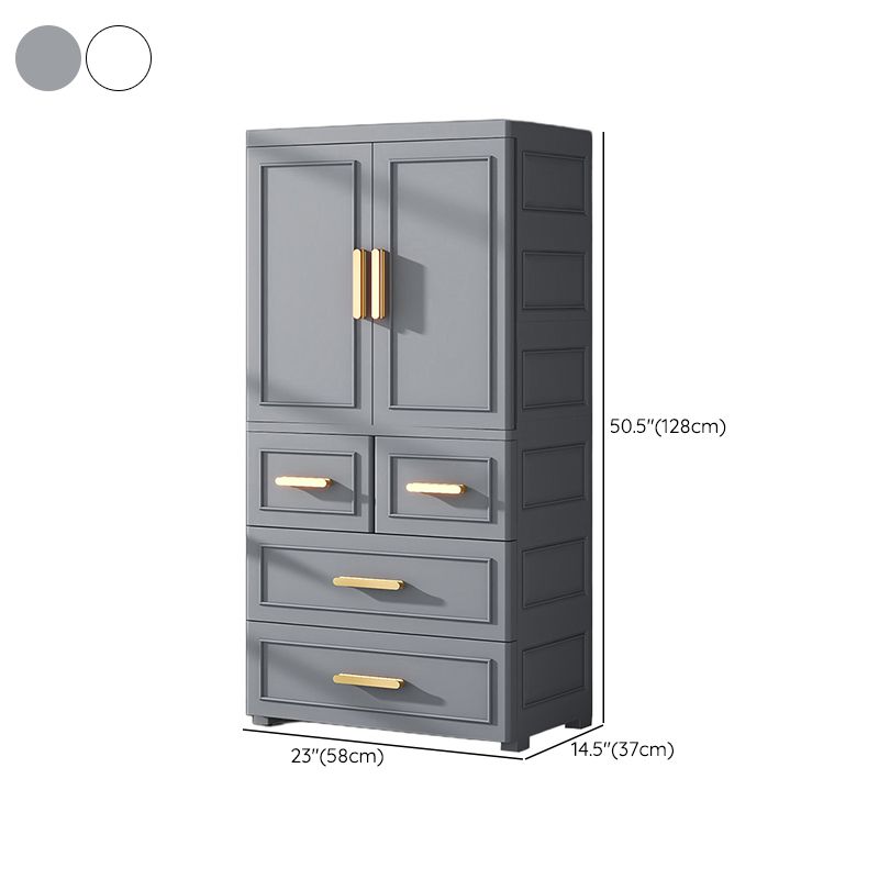 Modern Style Plastic Kids Closet Bedroom Armoire Cabinet with Door