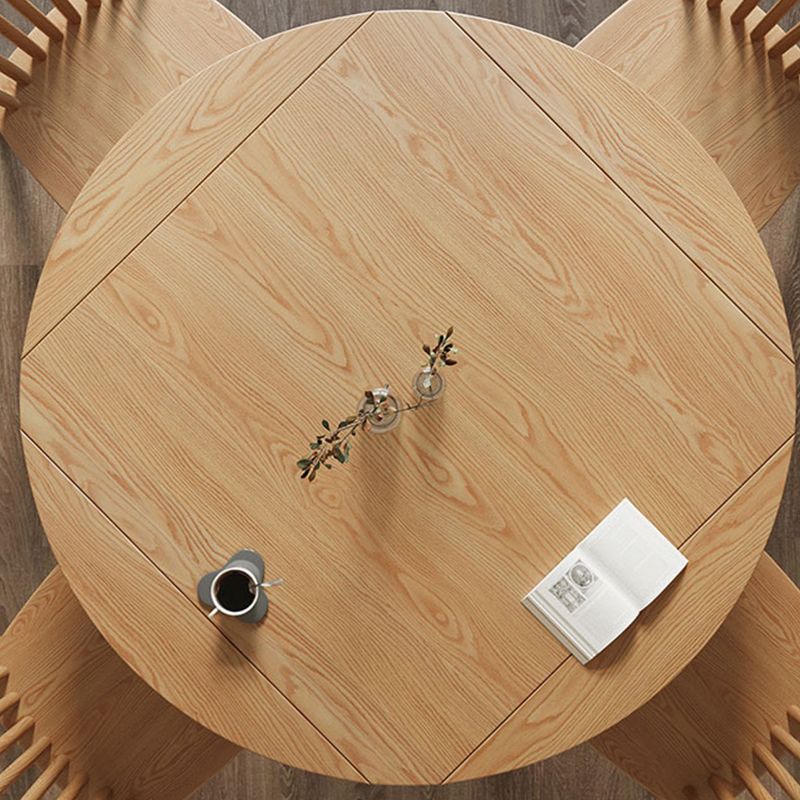 Folding Round Dining Table Solid Wood Dining Table with 4 Legs