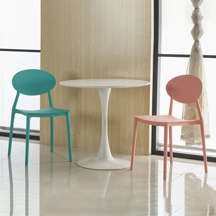 Modern Style Side Chair Plastic Open Back Dining Chair for Kitchen