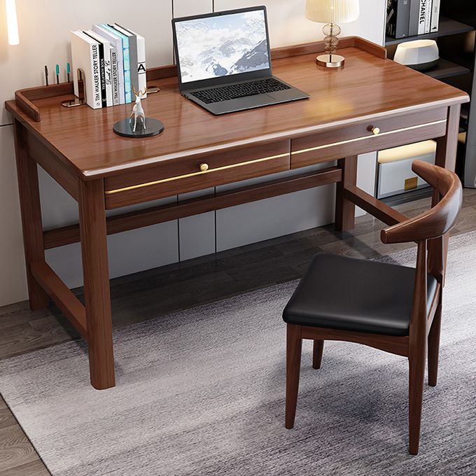 2 Drawers Writing Desk Solid Wood Rectangular Office Desk , 23.62" W